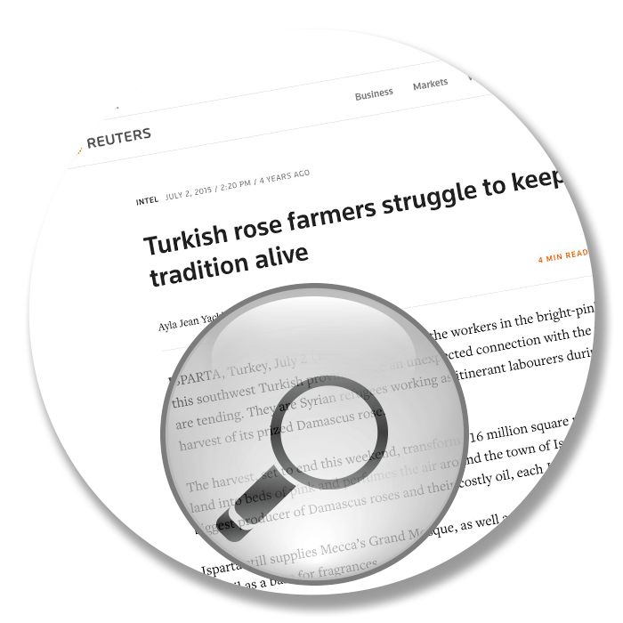 Reuters interview with Nuri Erçetin about turkish rose farmers